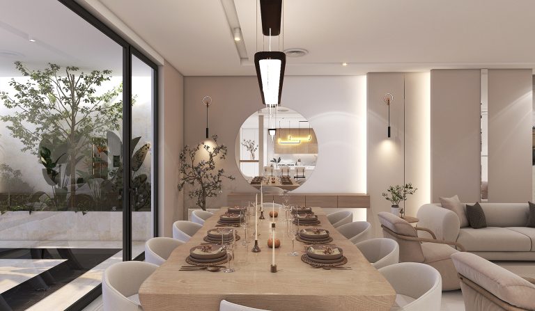 Interior design of the reception hall and kitchen of Mr. Mahmoudi