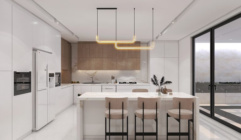 Interior design of the reception hall and kitchen of Mr. Mahmoudi