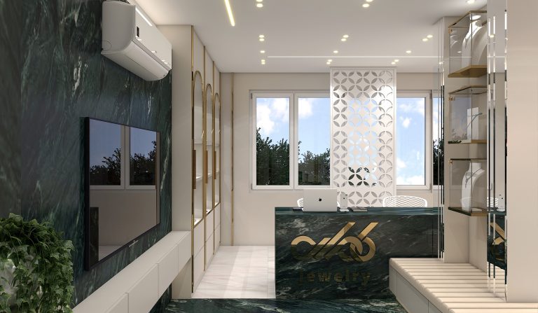 Interior design of the first-floor jewelry store of Mr. Sadegh