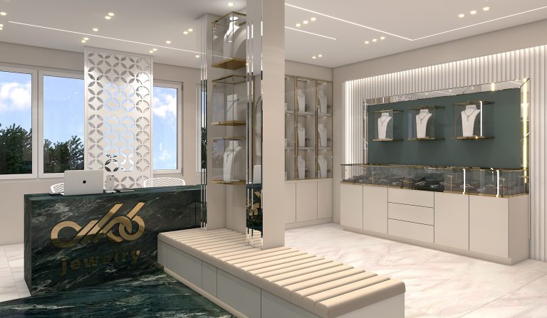 Interior design of the first-floor jewelry store of Mr. Sadegh
