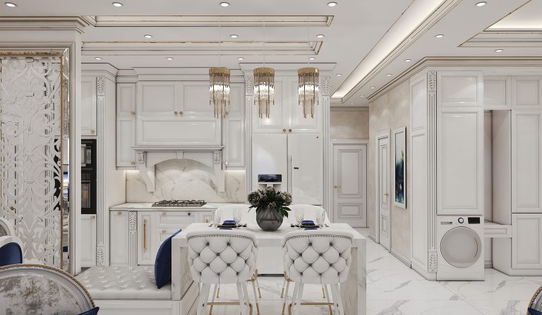 interior design of Mr. Safaei’s reception hall and kitchen