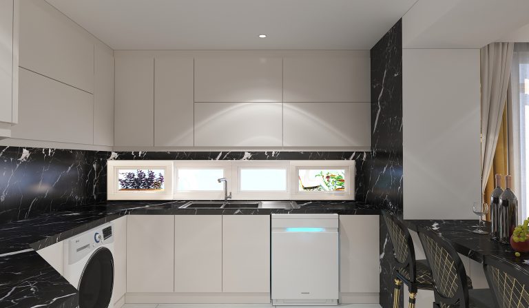 interior design of Ms. Tahmasebi’s living room and reception area