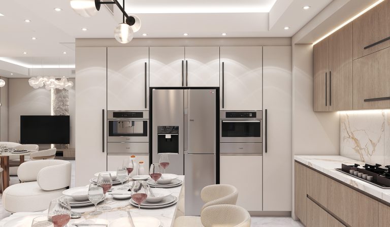 interior design of Mr. Khaleghinia’s reception hall and kitchen