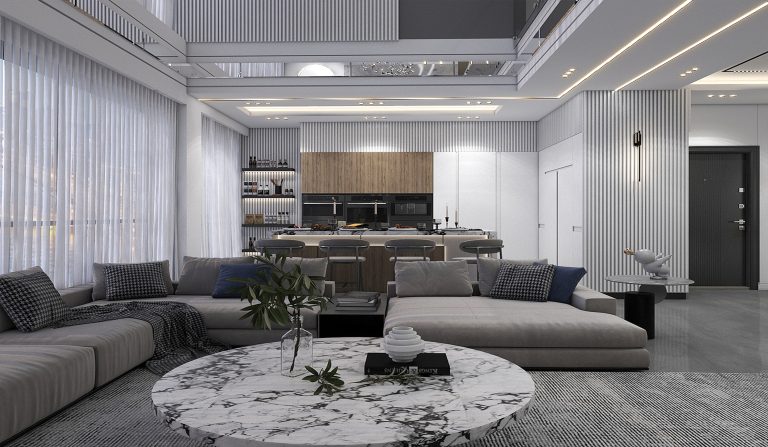 Interior design of the hall and kitchen for Mr. Barzegar's project