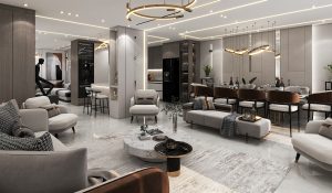 Interior design of the living room and reception area of Mr. Bakhtiari.