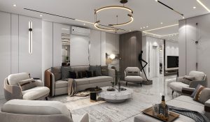 Interior design of the living room and reception area of Mr. Bakhtiari.