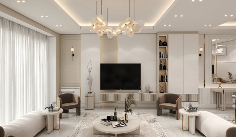 Interior design of Mr. Malool's living room and reception area.