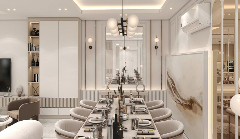 Interior design of Mr. Malool's living room and reception area.