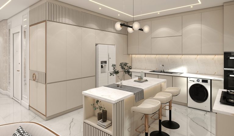 Interior design of Mr. Malool's living room and reception area.