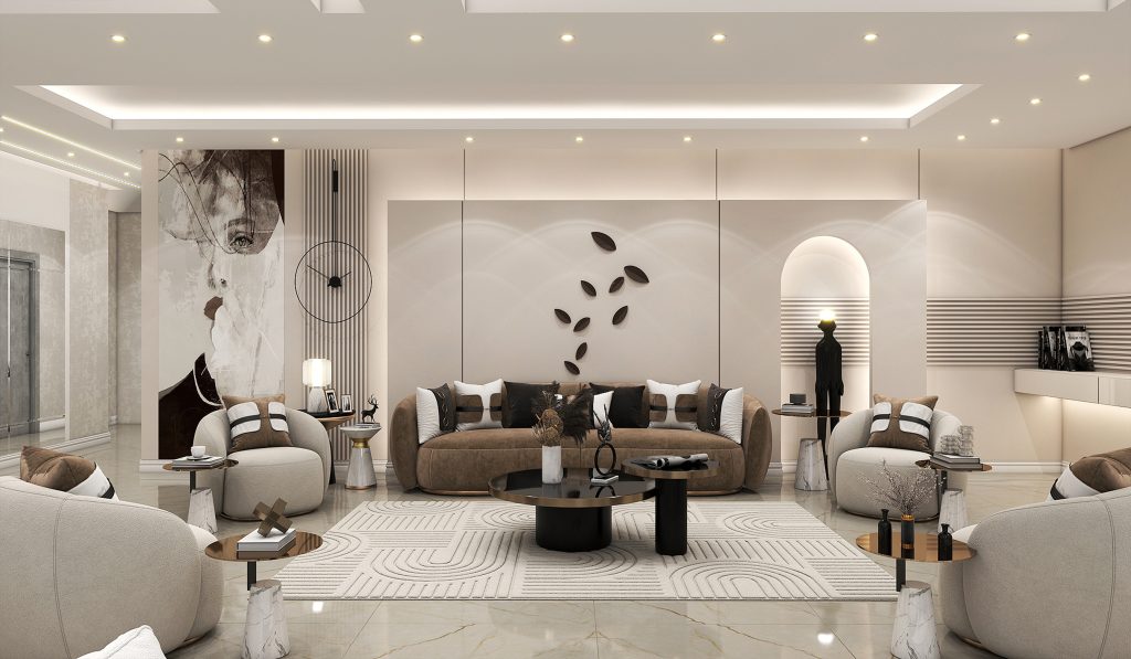 Interior design of the living room and reception area of Mr. Alizadeh