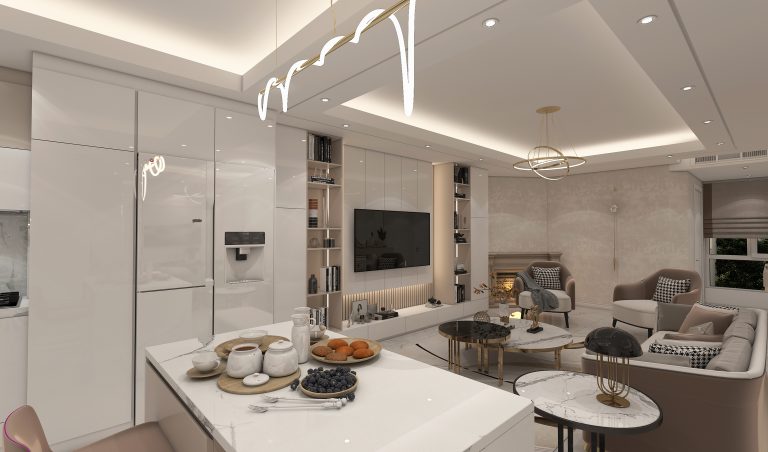 Mr. Ali Abadi's living room and kitchen design.