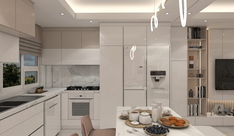 Mr. Ali Abadi's living room and kitchen design.