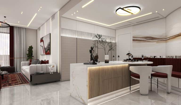 Designing the living room and kitchen of Mr. Taheri