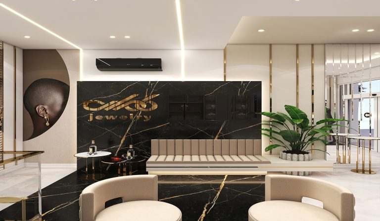 Interior design of the ground floor jewelry store of Mr. Sadegh