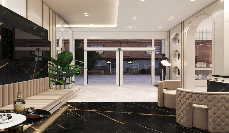 Interior design of the ground floor jewelry store of Mr. Sadegh