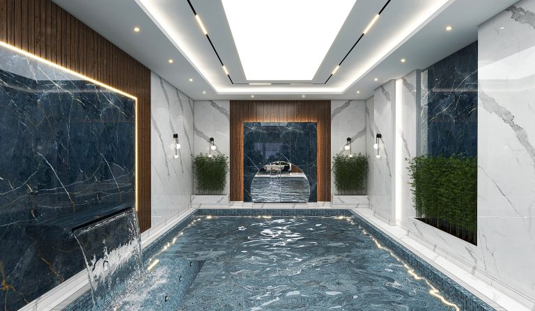 Mr. Ghahramani's swimming pool interior design.