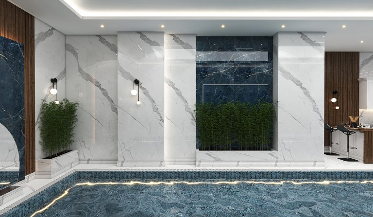 Mr. Ghahramani's swimming pool interior design.