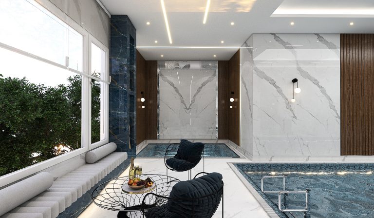 Mr. Ghahramani's swimming pool interior design.