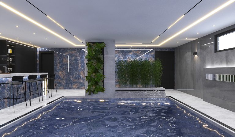 Mr. Barzegar's swimming pool interior design.