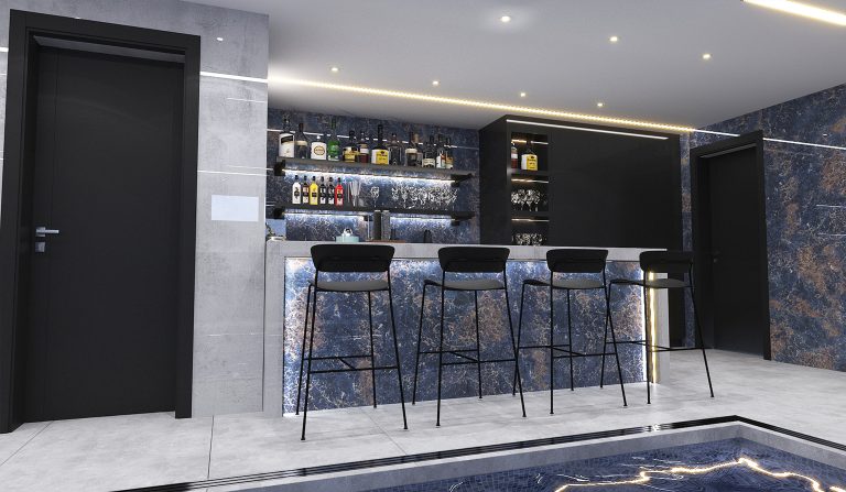 Mr. Barzegar's swimming pool interior design."