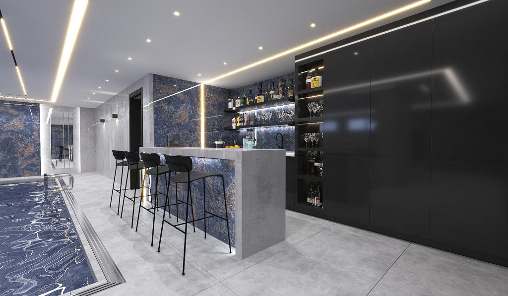 "Mr. Barzegar's swimming pool interior design."