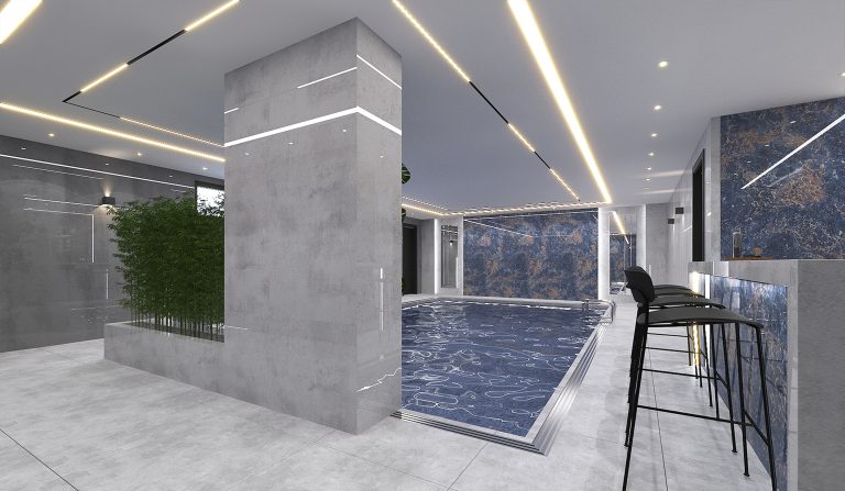 Mr. Barzegar's swimming pool interior design.