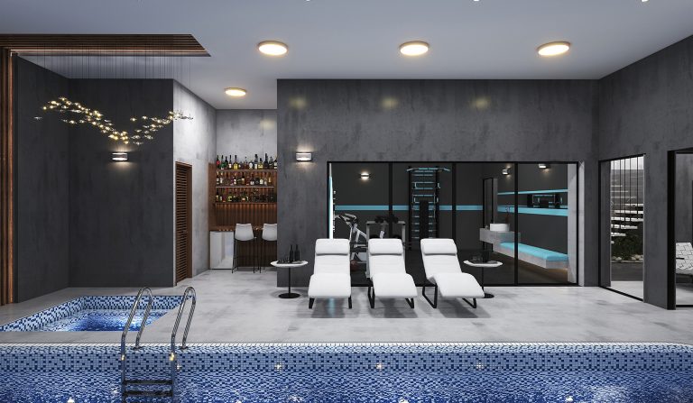 "Ms. Shamsaei's swimming pool interior design.