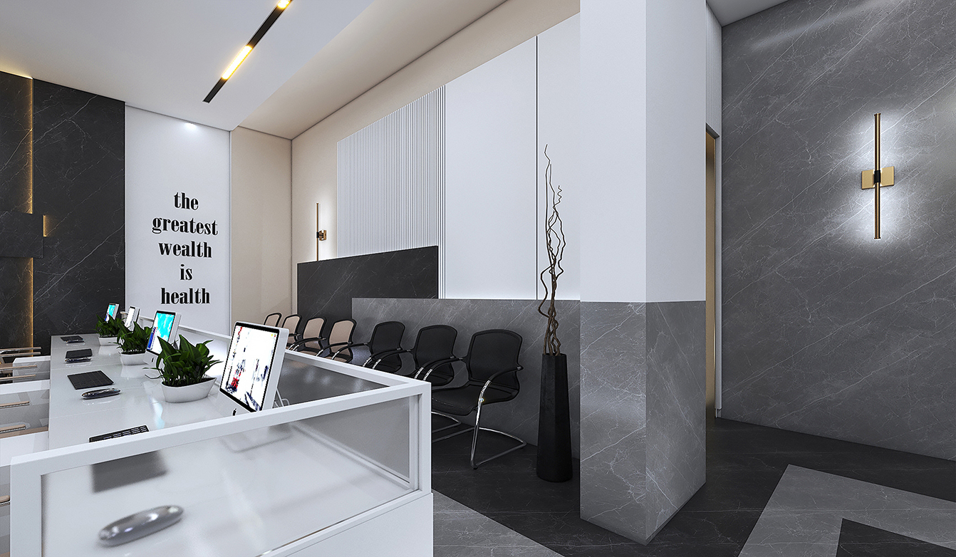 Interior design of Engineer Jalil's clinic.