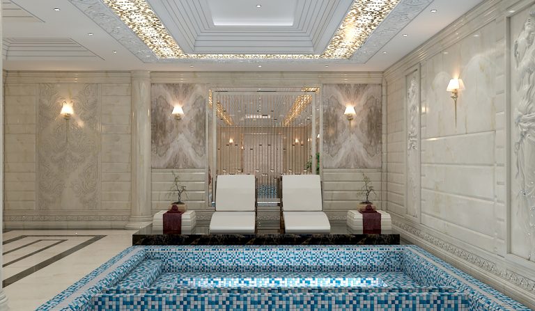 Interior design of Ms. Kamalzadeh's sauna and pool