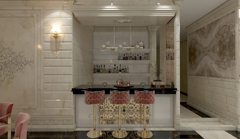 Interior design of Ms. Kamalzadeh's sauna and pool