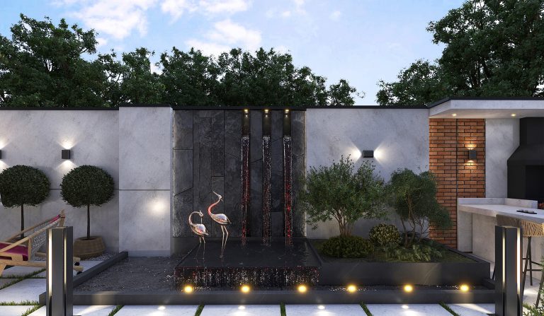 "Facade and landscape design of Mr. Dehyadgari