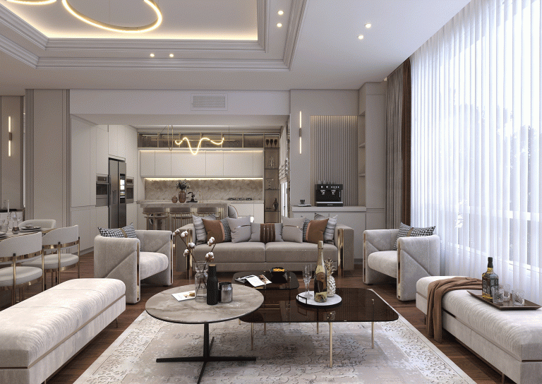 Interior design-living room-with material- grooved MDF-light line-MDF