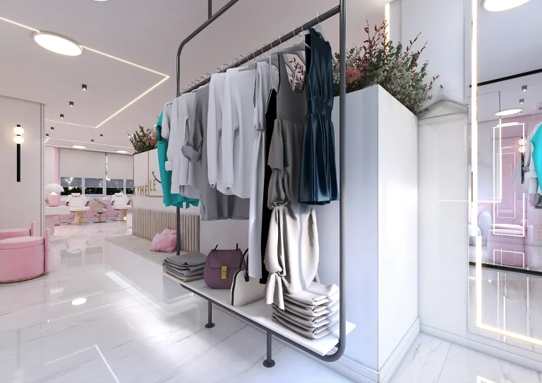 Beauty salon design with materials - MDF - mirror lines - Lamse