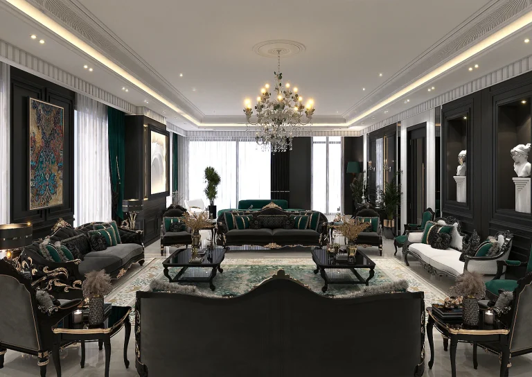 Designing a reception hall with materials - MDF - linear - grooved MDF - plastering