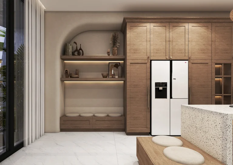 Kitchen hall design with materials _ MDF _ Knauf _ Noorkhati