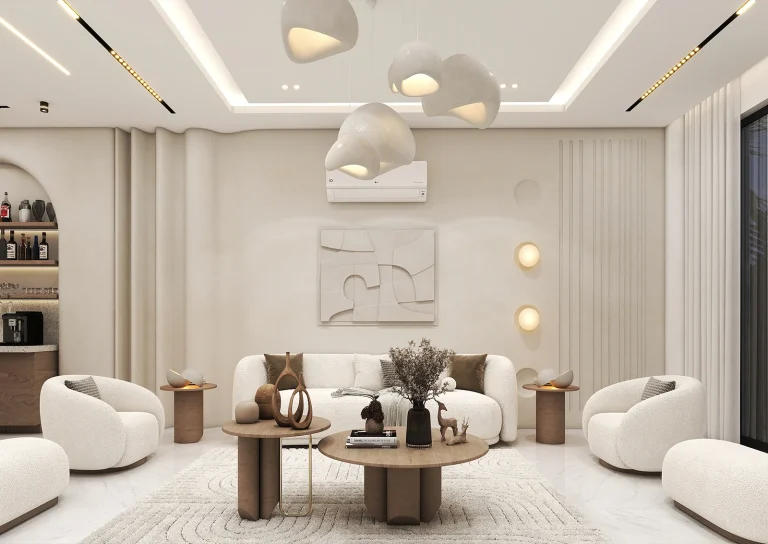 Designing a reception hall with decorative panels _Knauf_Nurkhati materials