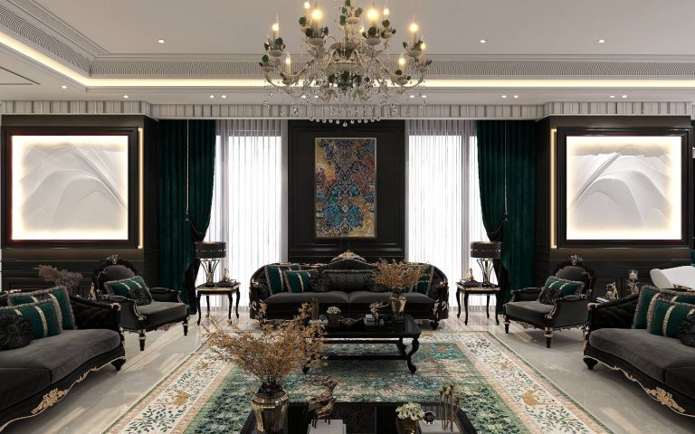 طراحی داخلی به سبک نئوکلاسیک پروژه واحد مسکونی به متراژ 630 متر در فرشته