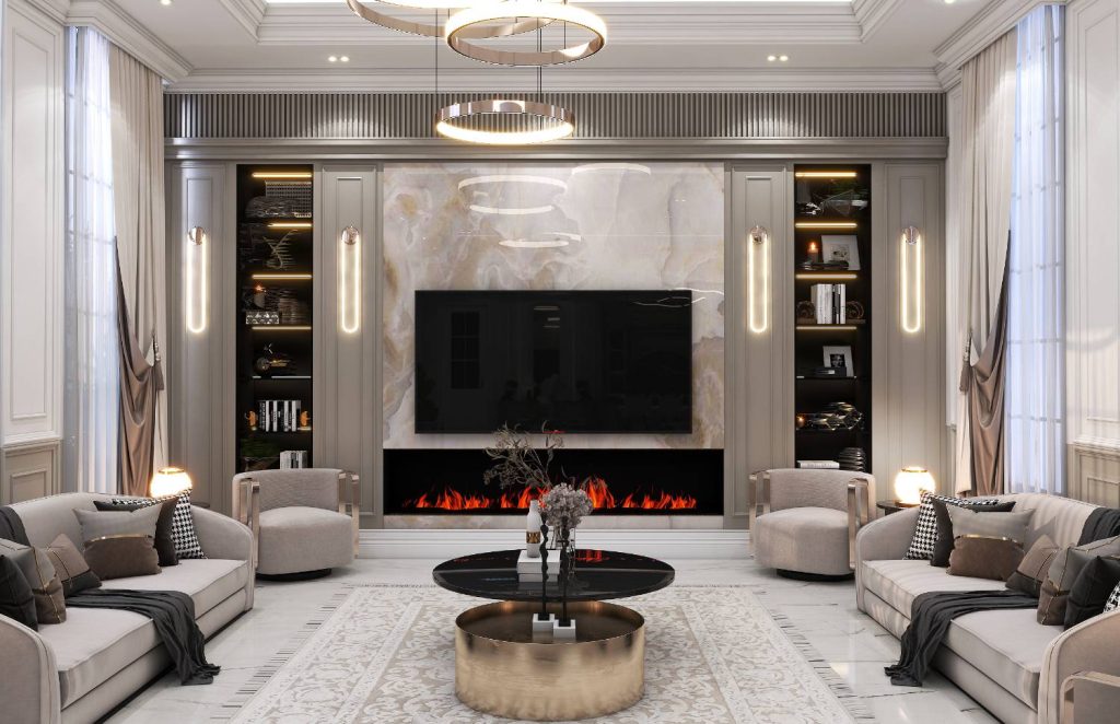 طراحی داخلی به سبک نئوکلاسیک پروژه ویلایی تیریبلکس به متراژ 700 متر در مازندران