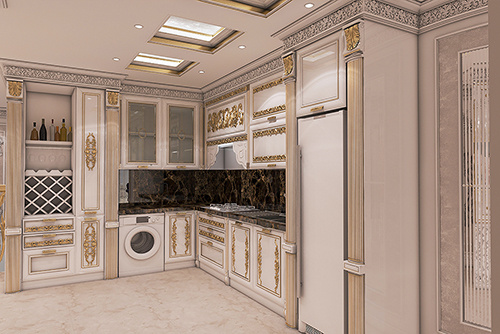 طراحی داخلی سالن و اشپزخانه