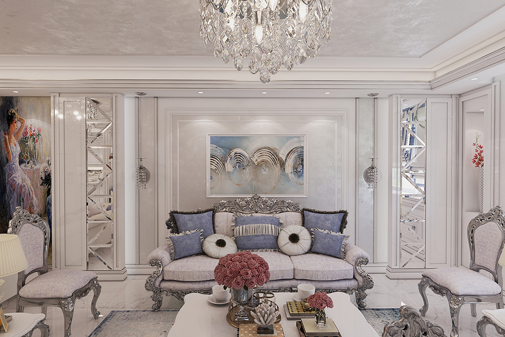 طراحی داخلی سالن پذریرایی و آشپزخانه