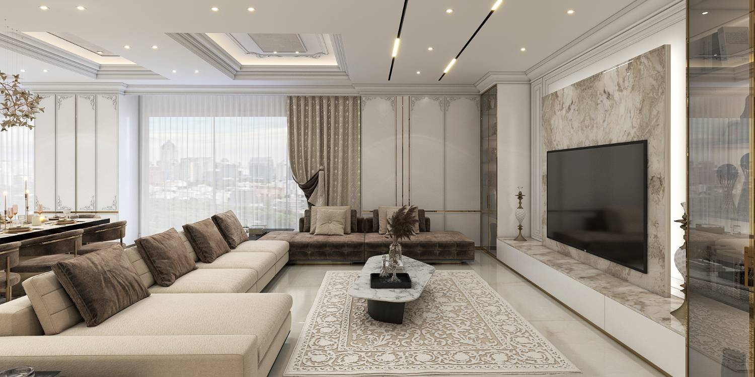 طراحی داخلی به سبک نئوکلاسیک پروژه واحدمسکونی به متراژ 450 متر در بندرعباس