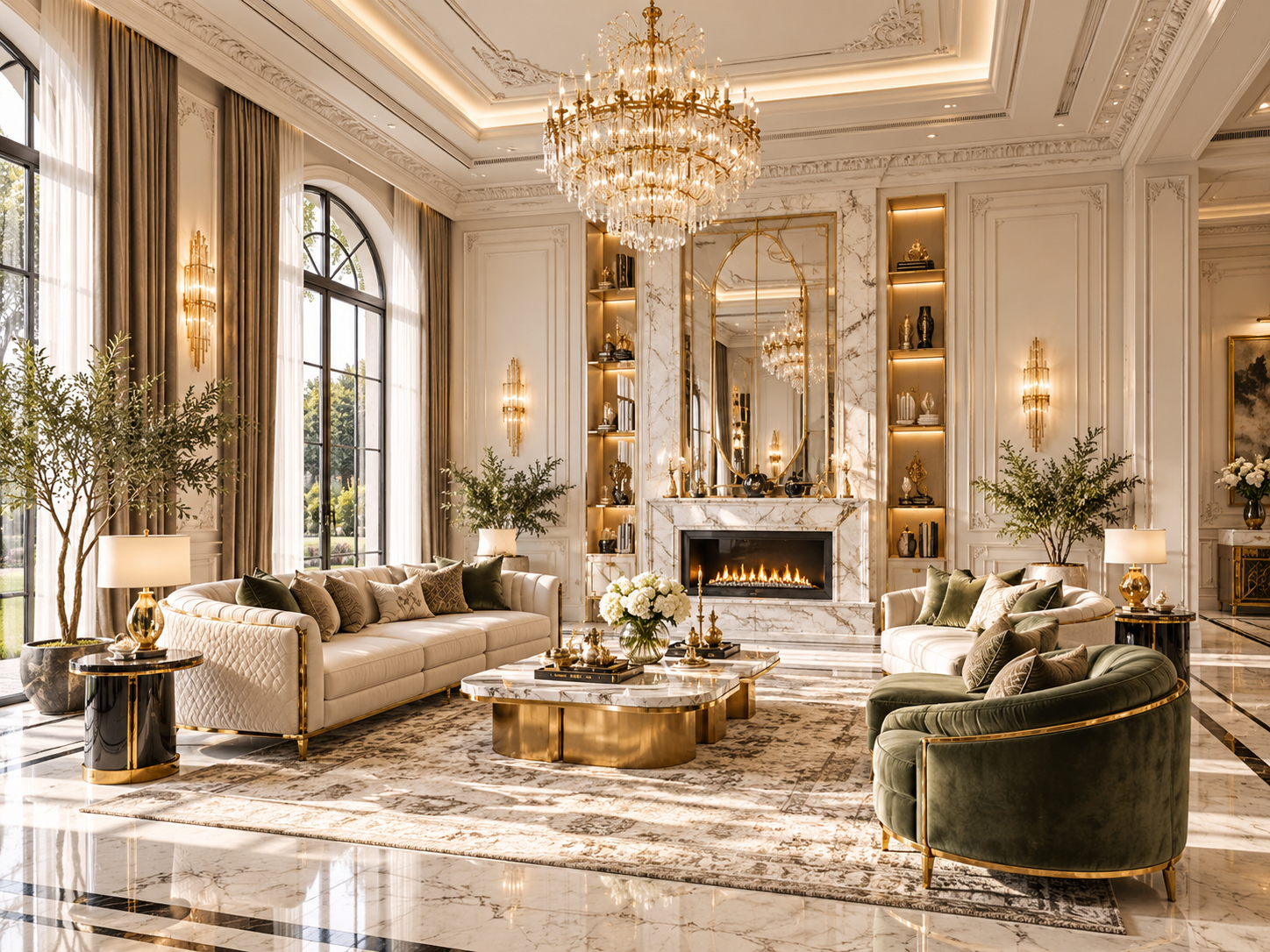 Opulent Neoclassical Living Room